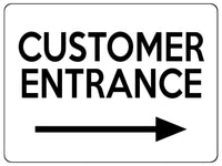 2310 Customer Entrance Right Door Wall Shop Office Metal Aluminium Plaque Sign