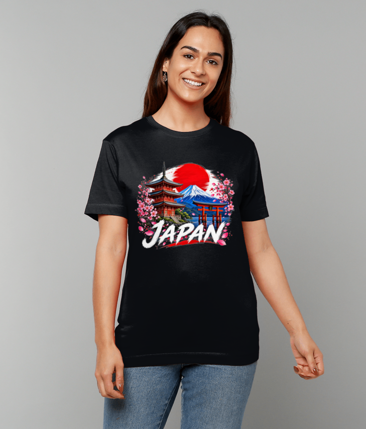 434 Japan Sakura Pagoda and Torii T-shirt Tee