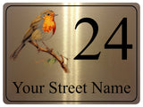 2270 Custom Personalised Address Robin Door Gate Metal Aluminium Sign Plaque