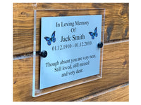 M010 Custom Personalised Modern Memorial Funeral Acrylic Aluminium Sign Plaque