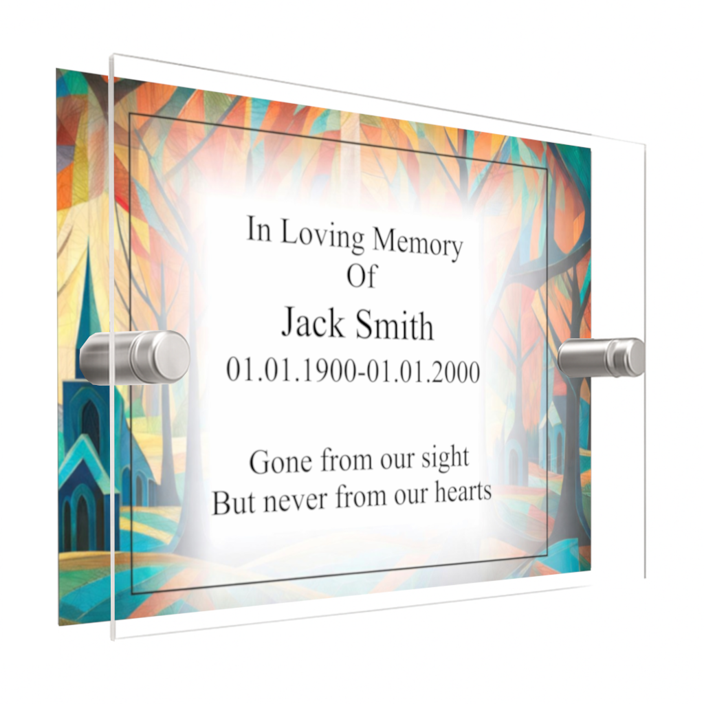 M104 Custom Personalised Modern Memorial Acrylic Aluminium Sign Plaque