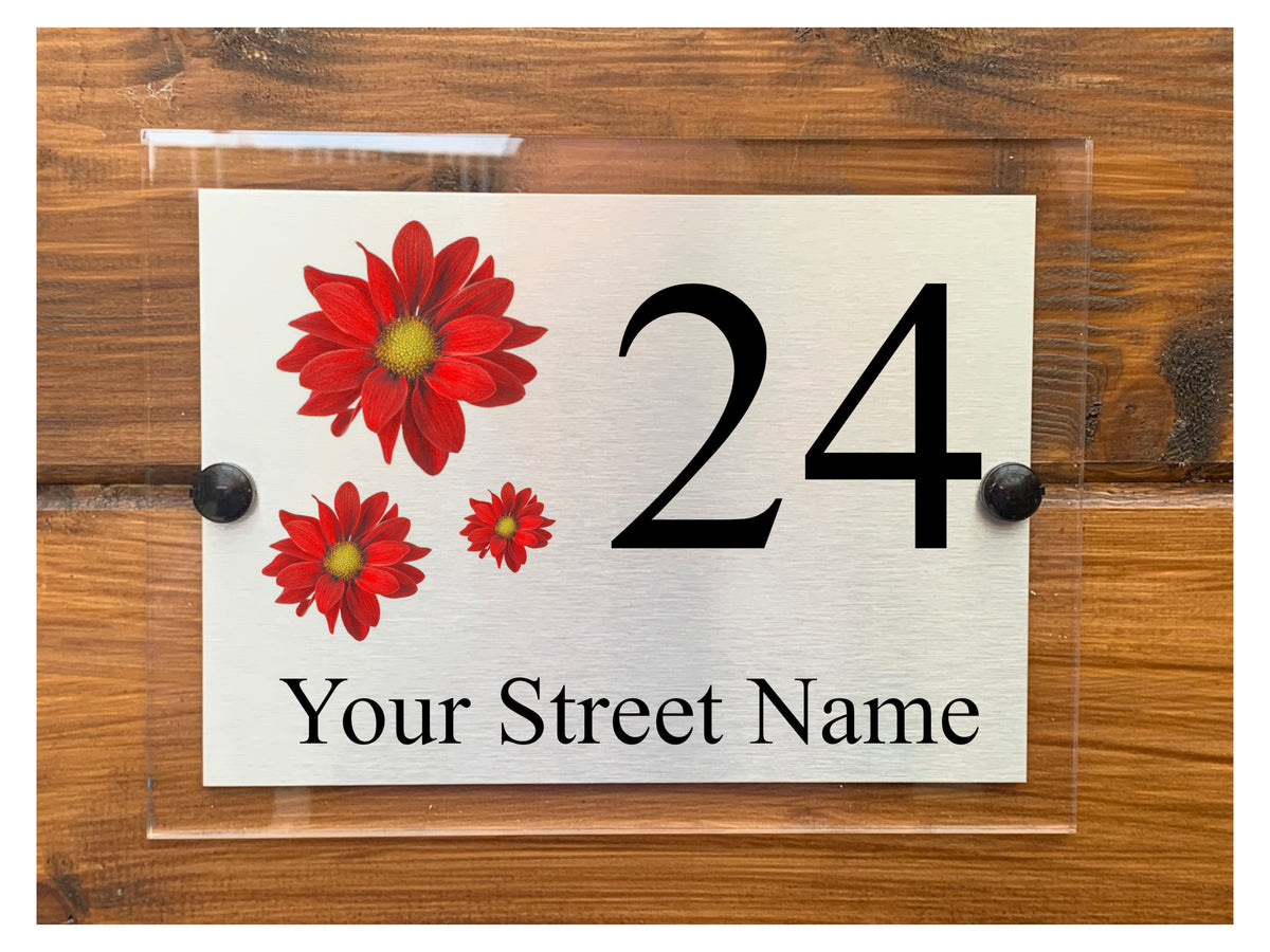 M001 Custom Personalised Modern Address Door Gate Metal Aluminium Sign Plaque