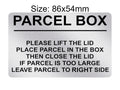 P206 PARCEL BOX Too Large Leave Parcel in Right Side Plastic PVC Plaque Sign Card