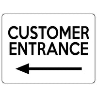 2309 Customer Entrance Left Door Wall Shop Office Metal Aluminium Plaque Sign