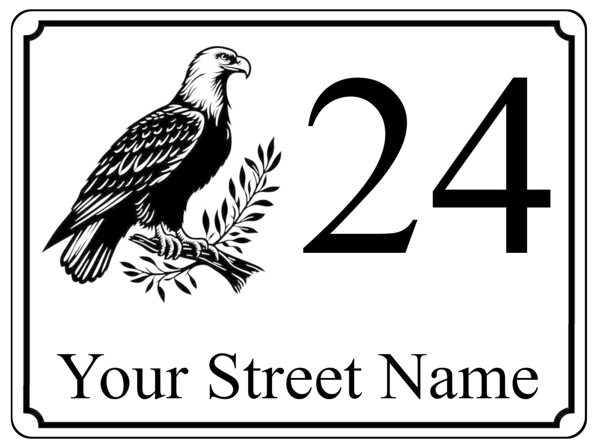 2277 Custom Personalised Address Eagle Door Gate Metal Aluminium Sign Plaque