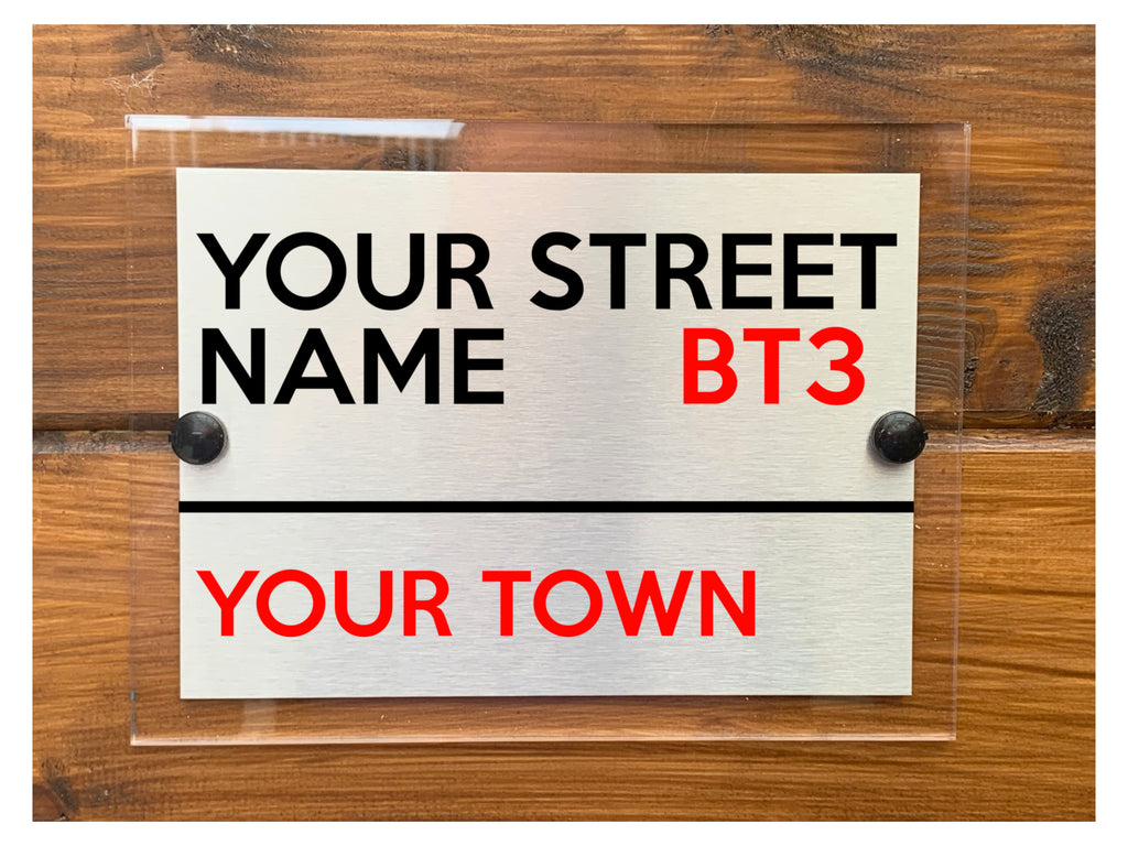 M017 Custom Personalised Modern Address Gate Door Acrylic Aluminium Sign Plaque