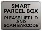 2234 Smart Parcel Box Lift Lid And Scan Barcode Metal Aluminium Plaque Sign