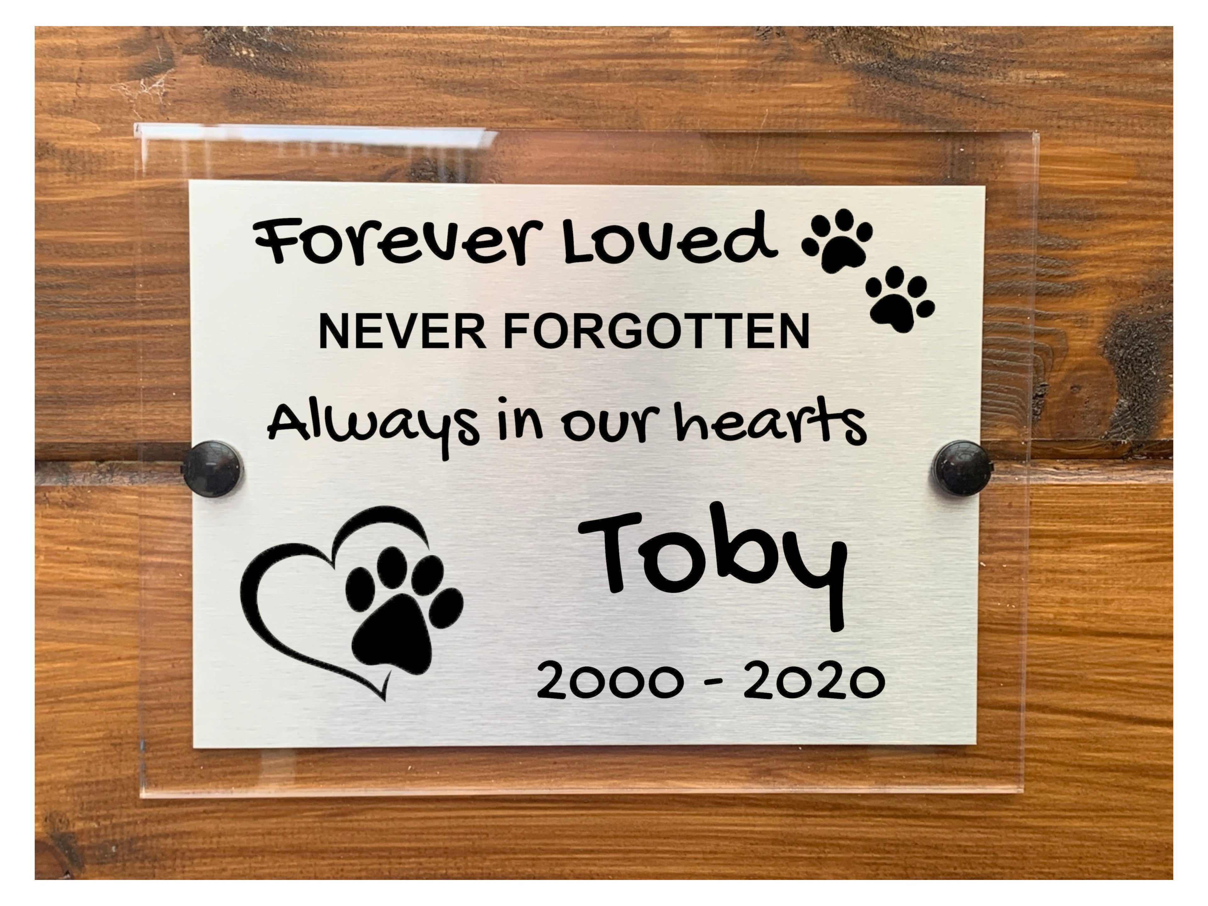 M025 Custom Personalised Memorial Pets Dog Cat Acrylic Aluminium Sign Plaque