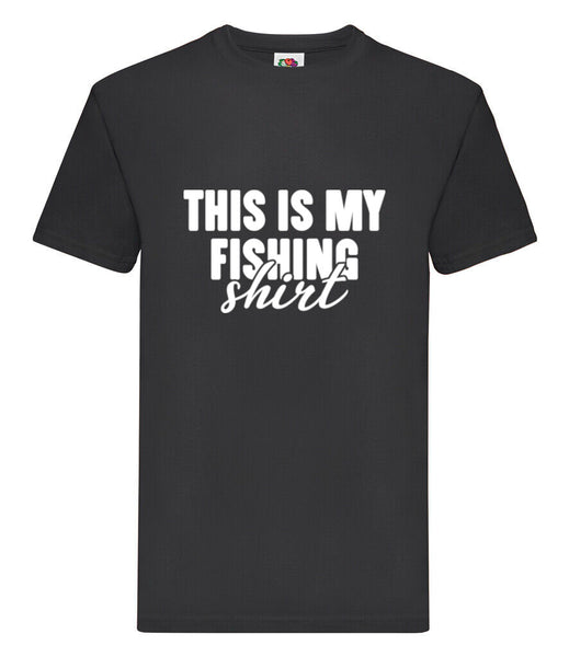 DTF014 This Is My Fishing shirt Funny T-shirt Tee Black Joke