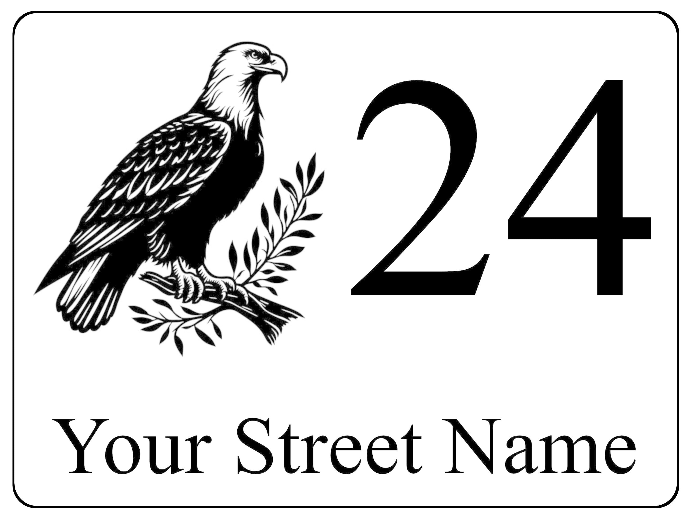 S040 Custom Personalised Address Eagle Door Gate Window Sticker Vinyl