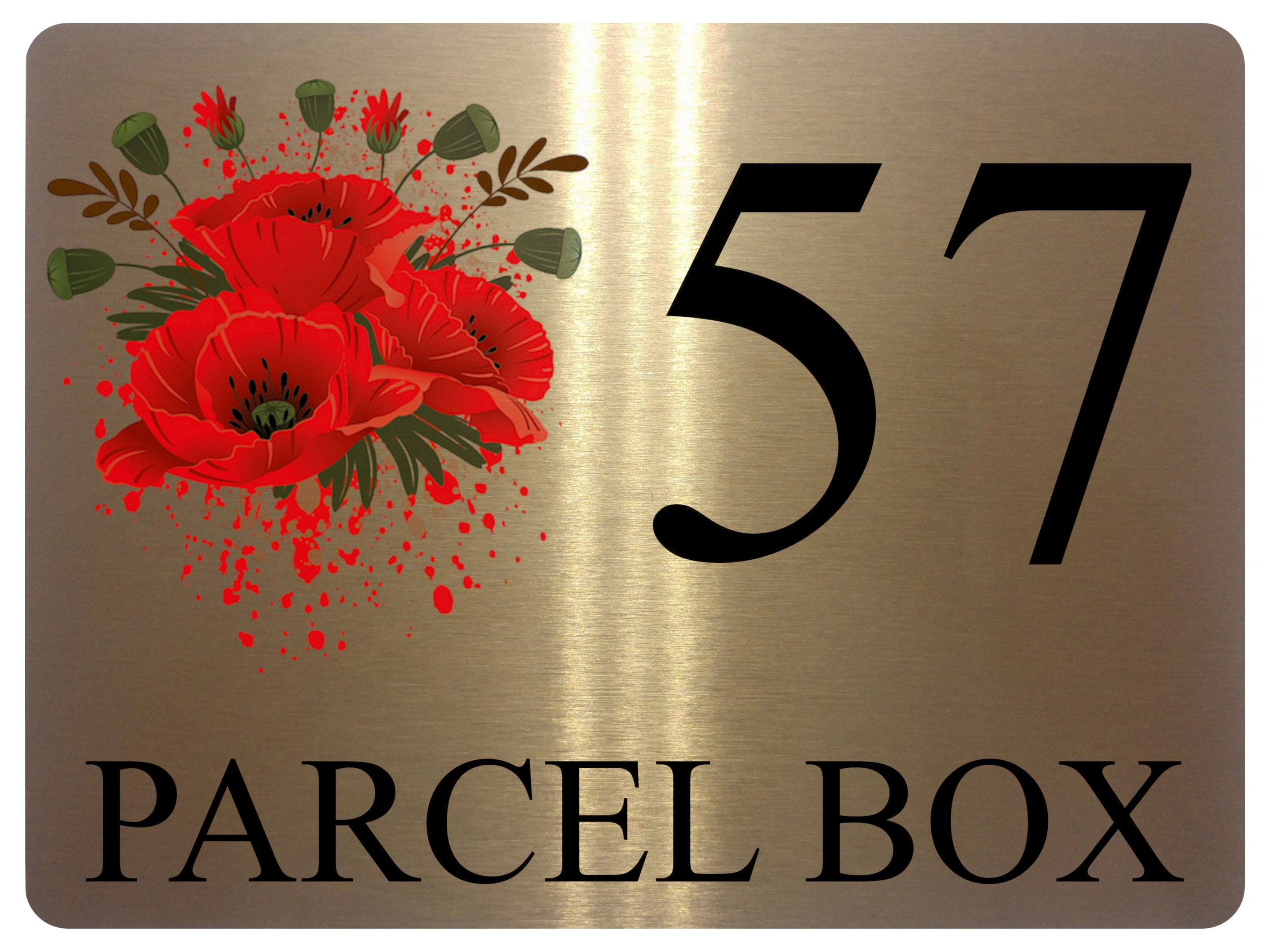 UV135 Custom Personalised PARCEL BOX Metal Aluminium Plaque Sign Door House Office A4