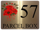 UV135 Custom Personalised PARCEL BOX Metal Aluminium Plaque Sign Door House Office A4