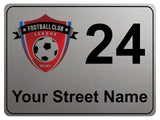 2196 Custom Personalised Address Street Football Metal Aluminium Sign Plaque