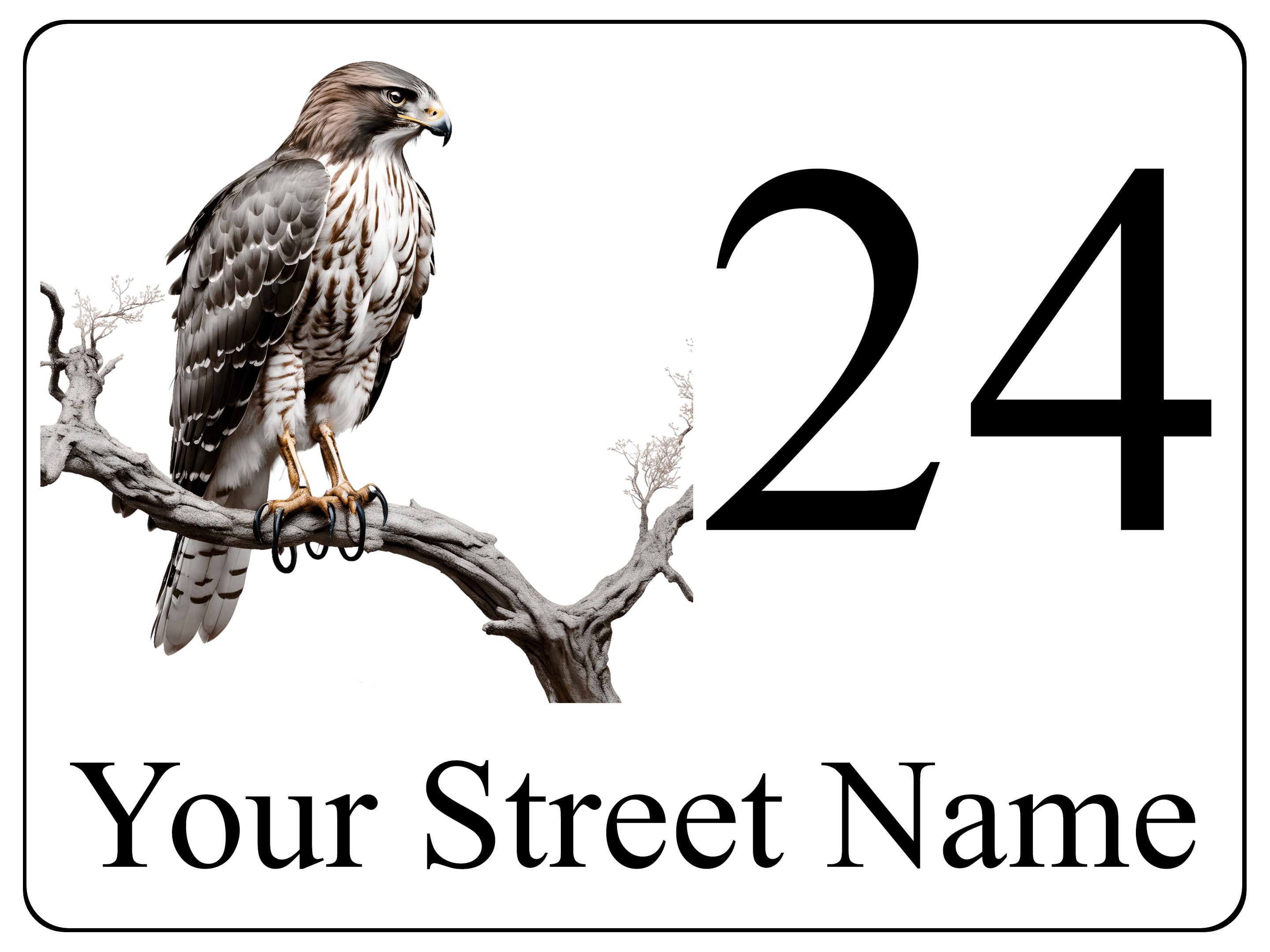 S043 Custom Personalised Address Eagle Door Gate Bin Window Sticker Vinyl