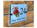 M009 Custom Personalised Modern Address Door Rose Acrylic Aluminium Sign Plaque