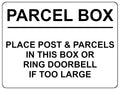 S029 POST BOX Place Parcels In This Box Or Ring Bell Sticker Vinyl