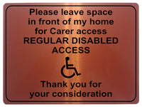 2216 Please leave space in front of my home Disabled Metal Aluminium Plaque Sign