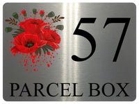 UV135 Custom Personalised PARCEL BOX Metal Aluminium Plaque Sign Door House Office A4