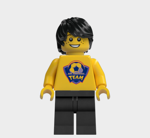 L003 Custom Personalised Lego Minifigures Any Football Team Badge