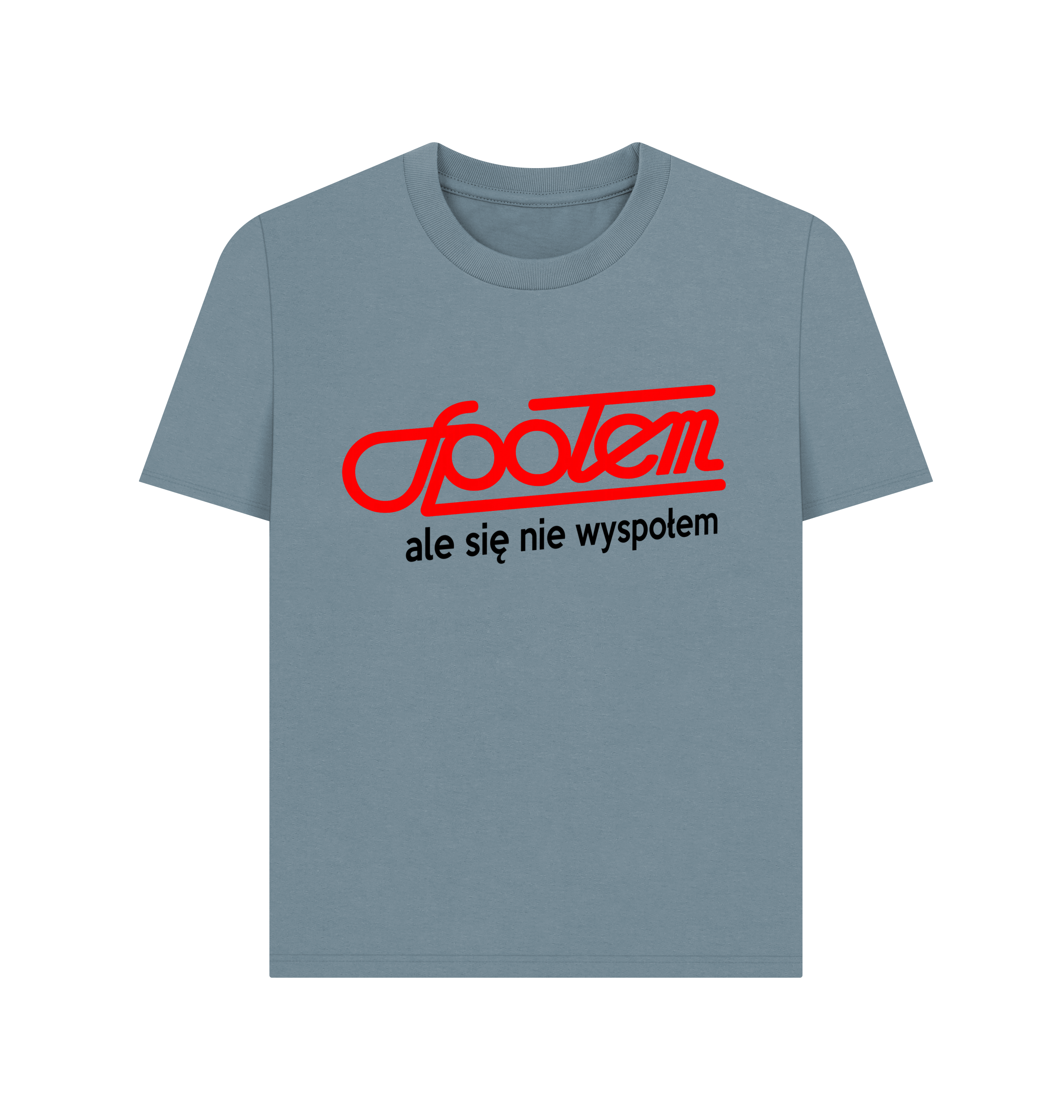 Stone Blue Printed T-shirt Front