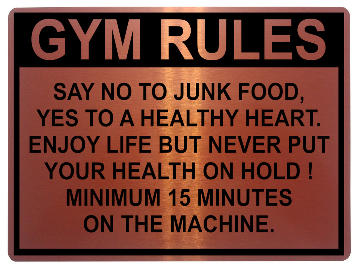 2227 GYM RULES Safety Funny Door Wall Fitness Metal Aluminium Plaque Sign