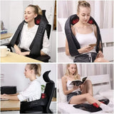 Wireless Neck And Back Massager Shiatsu Deep Kneading Massage Shawl Cervical Relaxing Trapezius Body Massager For Neck Waist Leg