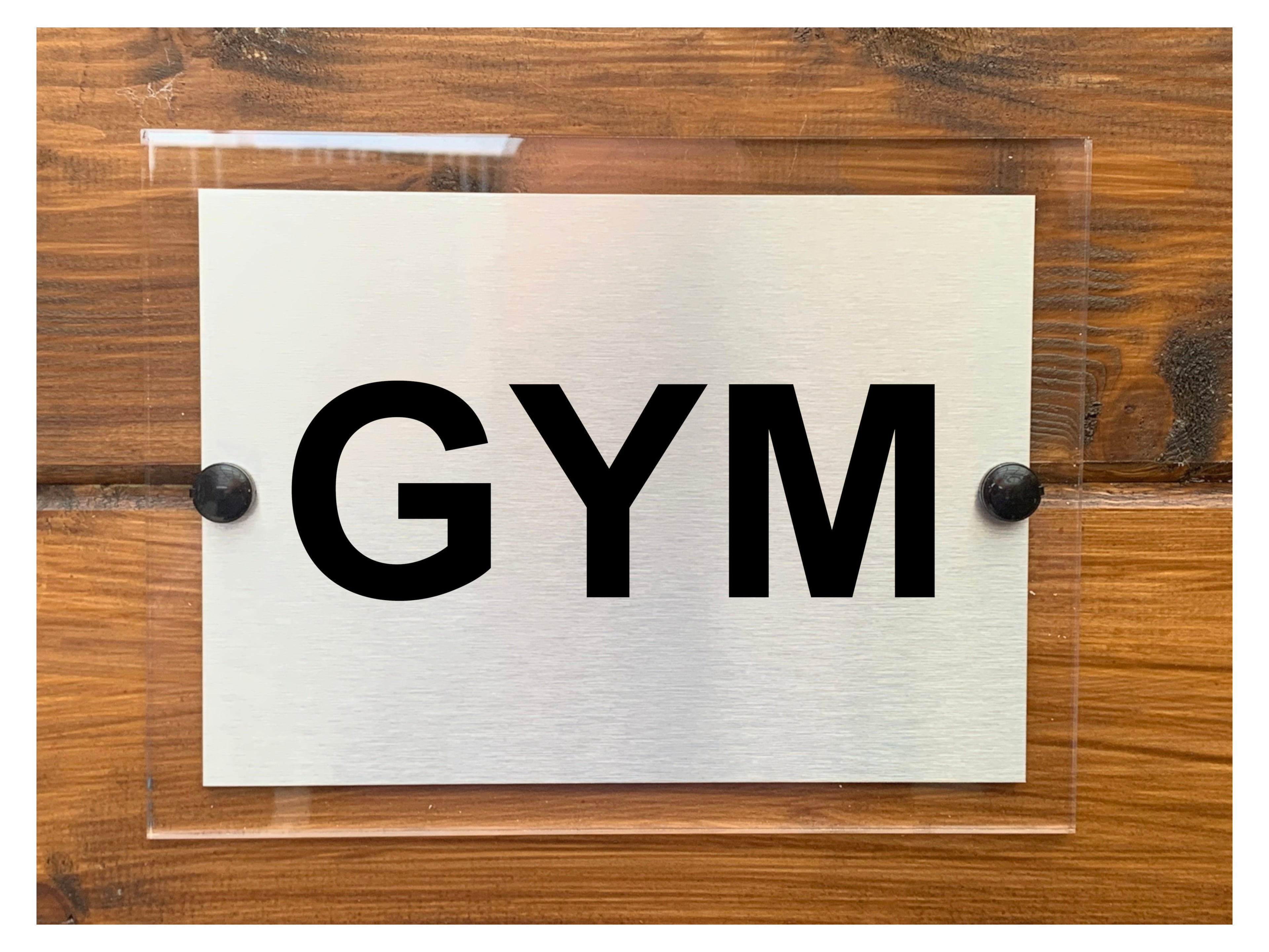 M006 GYM Fitness Sport Door Gate Wall Acrylic Modern Metal Aluminium Sign Plaque