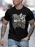 1PC Men Casual Short Sleeve Tee 1 Pcs 100% Heavy Cotton - Comfortable Crew Neck, Soft Adorable Tees Tops