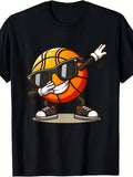 1PC Humorous T-Shirt Featuring a Dabbing Basketball Player, Suitable for Both Men And Women. 2026 Summer Short-Sleeve Shirt