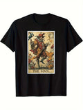 1PC Men's Tarot The Fool Graphic T-Shirt, Casual Crew Neck, All-Season, Regular Fit, with Novelty Vintage Print for Adults  Printed Shirts