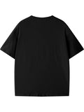 1PC Dynamic Black Panther Graphic Tee Fierce Leaping Panther Design with Intense Expression on Solid Black Background Bold Crew Neck Style for Animal Lovers Stand Out with This Aggressive Panther Print Only One Piece of Cloth