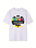 1PC Men'S T-Shirt No Signal Men Tshirt Hip Hop Style Streetwear Tops Tees Novelty Geometric Short Sleeve Summer T Shirt