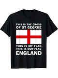 1PC Proud English T-Shirt Featuring The Cross of St. George, The Flag of England