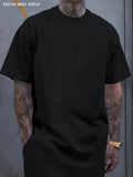1PC Men's T-Shirt with Bold White "'s OK" Back Print - Casual Round Neck Summer Tee, OK Lettering Design, Machine Washable Statement Shirt for Casual Attire & Layering, Relaxed Fit Adult Men's Fashion with Minimalist Letter