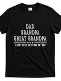 1PC Fathers-Day Dad-Grandpa-Great-Grandpa T-Shirt | Same Style for Men and Women, 2026 Summer, Short-Sleeved, Printed, Crew Neck, Regular Fit, All-Season, Vintage Style