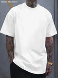1PC Men's T-Shirt with Bold White "'s OK" Back Print - Casual Round Neck Summer Tee, OK Lettering Design, Machine Washable Statement Shirt for Casual Attire & Layering, Relaxed Fit Adult Men's Fashion with Minimalist Letter