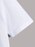 1PC Men's Black T-Shirt, Purple and White SAY LESS Print, Suitable for Casual Wear