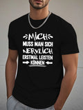 1PC Funny German Saying T-Shirt for Men - German Text Print with English Translation - German Phrase Shirt - Casual Gym & Outdoor Wear - Funny German Phrases "Ich Muss for Sch" & More - Machine Washable Black/White