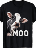 1PC Moo Cute Cow Animal Farming Cow Farming Farming Country Farming T ShirtSame style for men and women 2026 summer short-sleeved printed T-shirt