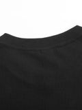 1PC Men's Black T-Shirt, Purple and White SAY LESS Print, Suitable for Casual Wear