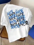 1PC Men's AMOR Letter Print T-Shirt - Short Sleeve Crew Neck Summer Casual Top with AMOR Design, Non-Stretch Suitable for Outdoor Sports, Machine Washable for Care, Men's Fashionable Casual Attire