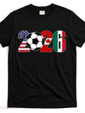 1PC 2026 International Football Championship T-shirt Teenager's Casual Printed Short-sleeve Round-neck Fashion Top Soft and Comfortable Summer Streetwear, for Teenager