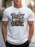 1PC Men Casual Short Sleeve Tee 1 Pcs 100% Heavy Cotton - Comfortable Crew Neck, Soft Adorable Tees Tops