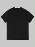 1PC Men's Black T-Shirt, Purple and White SAY LESS Print, Suitable for Casual Wear