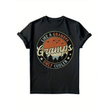 1PC print "Gramps Like A Grandpa solely Cooler Fathers Day" Funny Retro Mens T Shirt Top, Retro Style Shirt, Everyday Tee, Printed Graphic, Classic Fit, Comfortable Fit, Easy Care, Statement Top, Novelty Shirt, Men'S Fashion