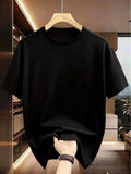 1PC Men'S Casual T-Shirt, Featuring a Peaceful Moon And Design - Soft Fabric, Round Neck, Short Sleeves, Suitable Summer Wear, Loose Fit, Casual Summer Top