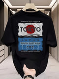 1pc Street Fashion Pattern Men's T-shirt, Casual, Sporty, Festival Wear