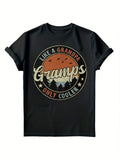 1PC print "Gramps Like A Grandpa solely Cooler Fathers Day" Funny Retro Mens T Shirt Top, Retro Style Shirt, Everyday Tee, Printed Graphic, Classic Fit, Comfortable Fit, Easy Care, Statement Top, Novelty Shirt, Men'S Fashion