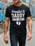 1PC Men'S Promoted to Daddy EST 2026 Baby Feet Graphic T-Shirt - New Dad Announcement Gift, Funny Pregnancy Reveal Shirt with Footprints & 2026 Due Date