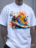 1PC Fashionable Anime Print Round-Neck Short-Sleeve Shirt, Unisex, Loose Casual Fit, Breathable And Comfortable, Suitable for All Seasons, Perfect for Daily Wear And Gatherings with Friends, Machine Washable